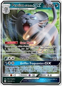 Carte Pokemon Persian d’Alola GX 129/236 Éclipse Cosmique