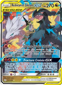 Carte Pokemon Reshiram et Zekrom GX 157/236 Éclipse Cosmique
