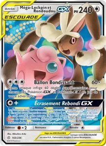 Carte Pokemon Méga-Lockpin et Rondoudou GX 165/236 Éclipse Cosmique