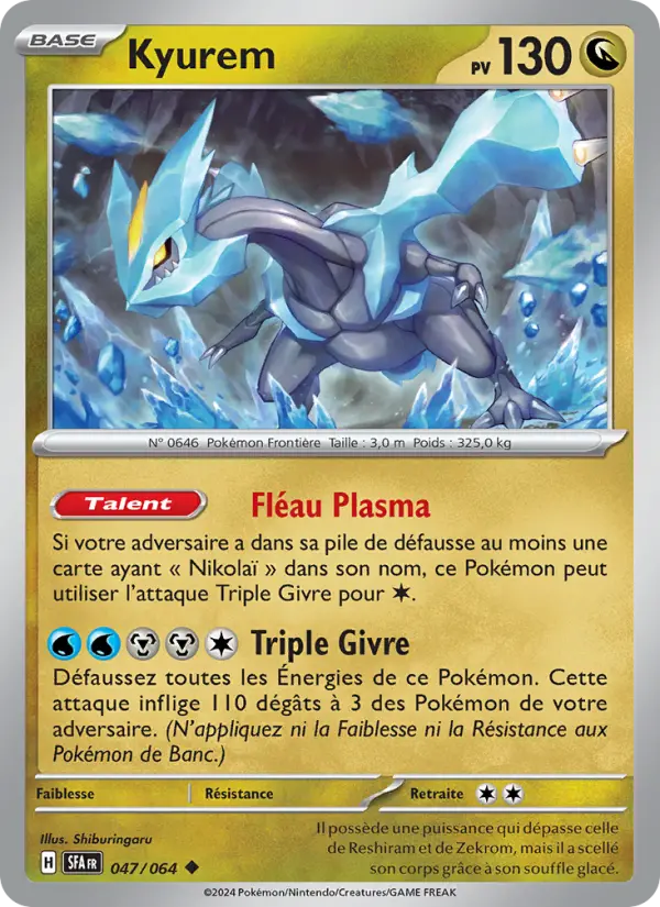 Scan HD carte Pokémon Kyurem 047/64 — Fable Nébuleuse