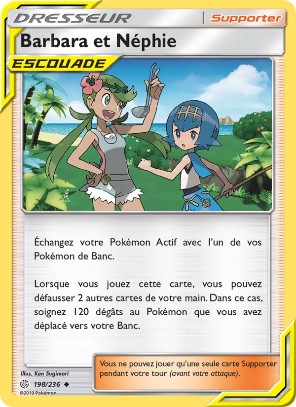 Scan HD carte Pokémon Barbara et Néphie 198/236 — Éclipse Cosmique