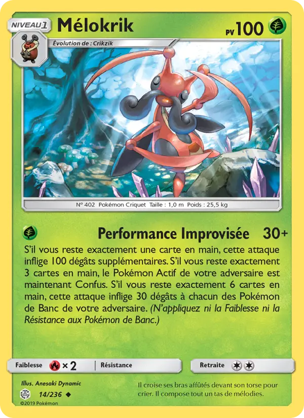 Scan HD carte Pokémon Mélokrik 14/236 — Éclipse Cosmique