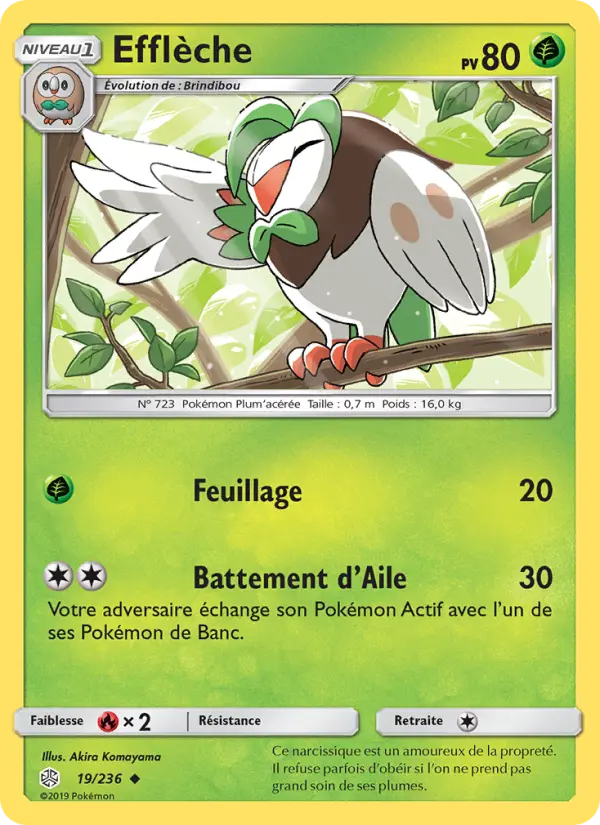Scan HD carte Pokémon Efflèche 19/236 — Éclipse Cosmique