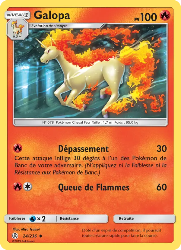Scan HD carte Pokémon Galopa 24/236 — Éclipse Cosmique