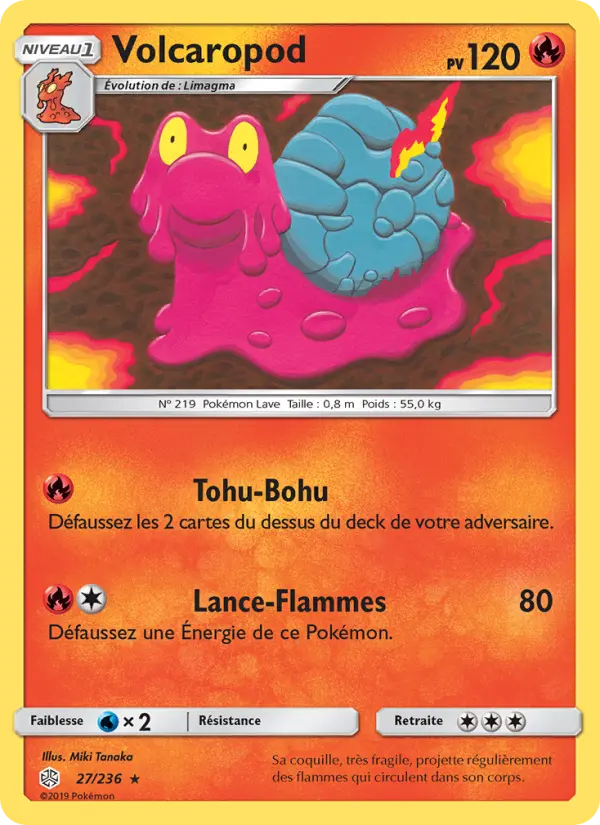 Scan HD carte Pokémon Volcaropod 27/236 — Éclipse Cosmique