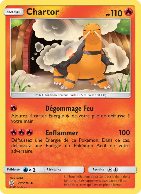 Scan HD carte Pokémon Chartor 29/236 — Éclipse Cosmique