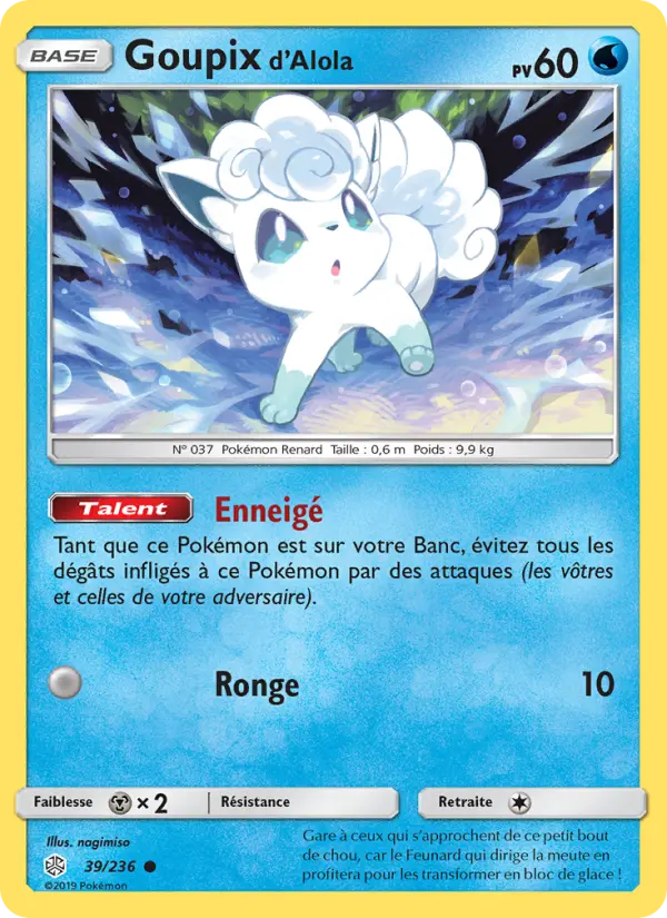 Scan HD carte Pokémon Goupix d’Alola 39/236 — Éclipse Cosmique