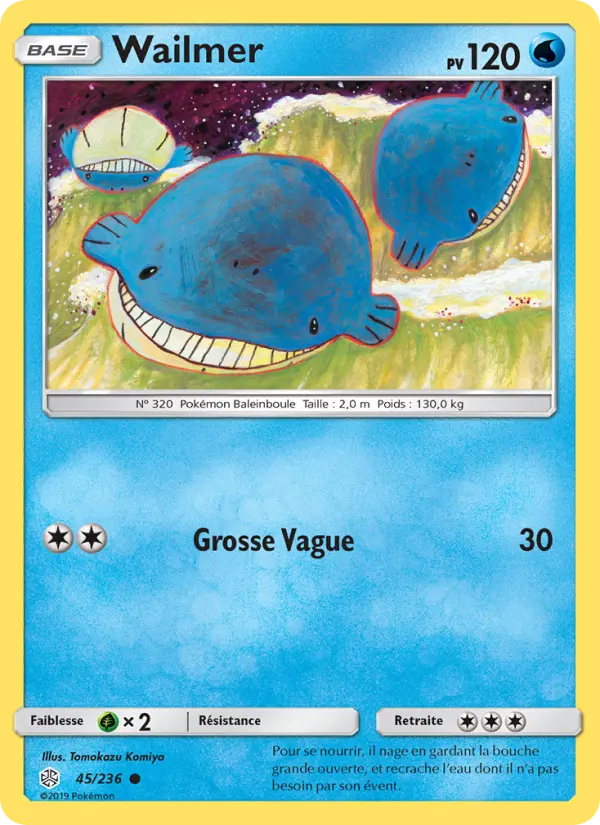 Scan HD carte Pokémon Wailmer 45/236 — Éclipse Cosmique