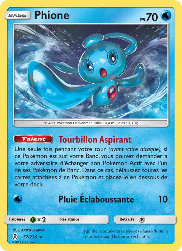 Scan HD carte Pokémon Phione 57/236 — Éclipse Cosmique