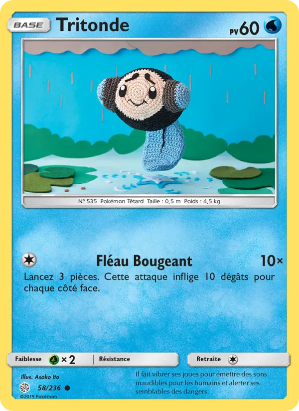 Scan HD carte Pokémon Tritonde 58/236 — Éclipse Cosmique
