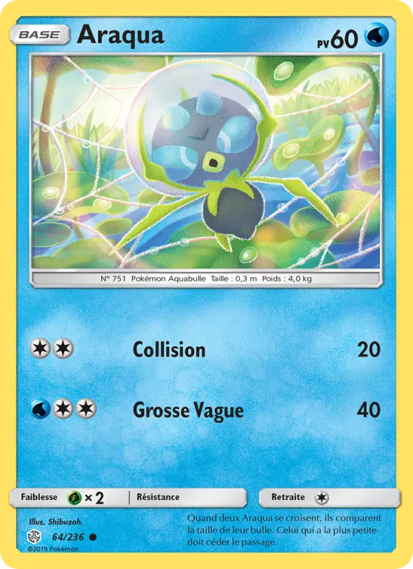 Scan HD carte Pokémon Araqua 64/236 — Éclipse Cosmique