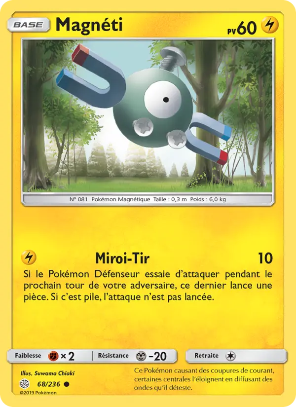 Scan HD carte Pokémon Magnéti 68/236 — Éclipse Cosmique