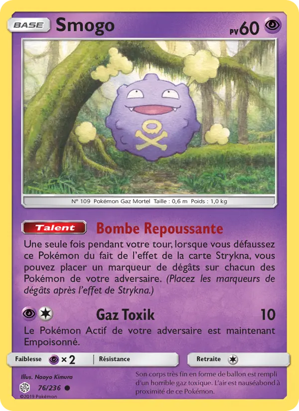 Scan HD carte Pokémon Smogo 76/236 — Éclipse Cosmique