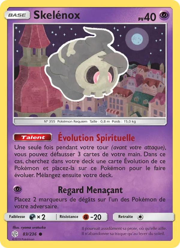 Scan HD carte Pokémon Skelénox 83/236 — Éclipse Cosmique