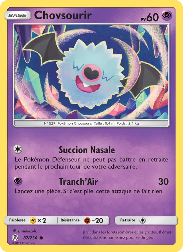 Scan HD carte Pokémon Chovsourir 87/236 — Éclipse Cosmique