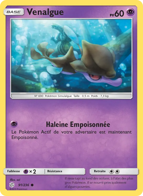 Scan HD carte Pokémon Venalgue 91/236 — Éclipse Cosmique