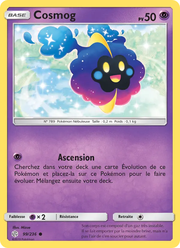 Scan HD carte Pokémon Cosmog 99/236 — Éclipse Cosmique
