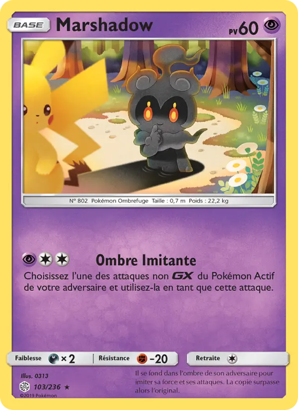 Scan HD carte Pokémon Marshadow 103/236 — Éclipse Cosmique