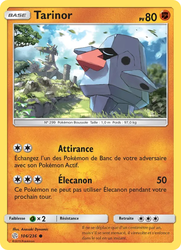 Scan HD carte Pokémon Tarinor 106/236 — Éclipse Cosmique