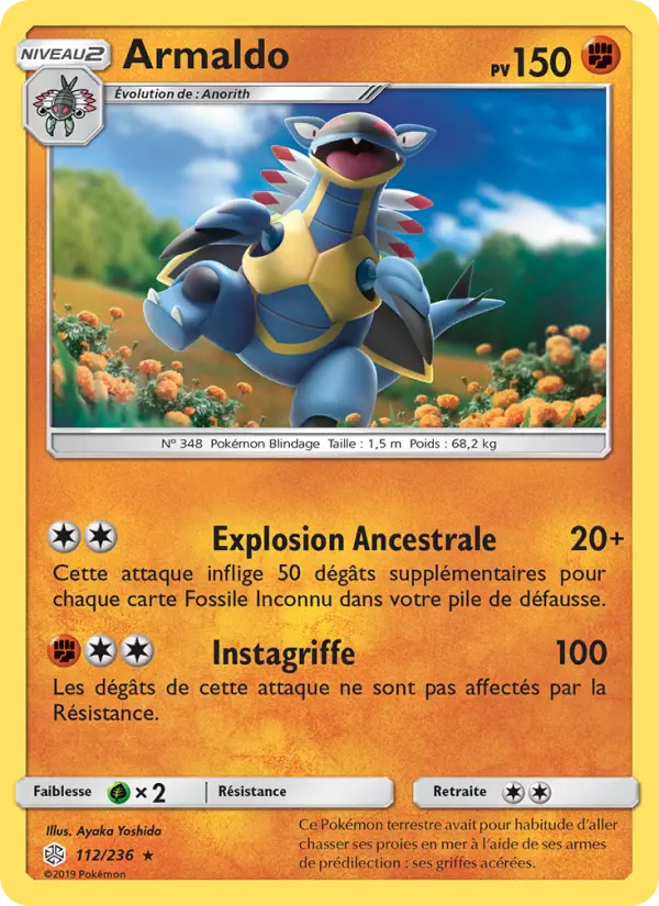 Scan HD carte Pokémon Armaldo 112/236 — Éclipse Cosmique