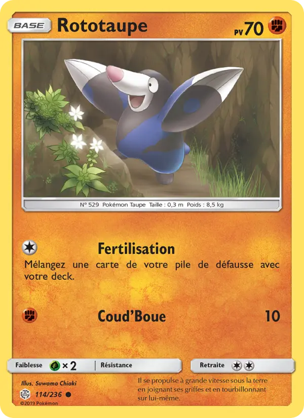 Scan HD carte Pokémon Rototaupe 114/236 — Éclipse Cosmique