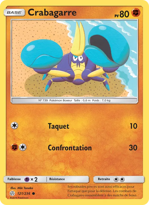 Scan HD carte Pokémon Crabagarre 121/236 — Éclipse Cosmique