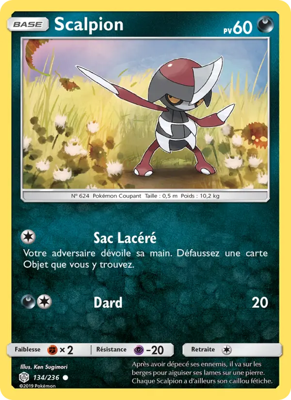 Scan HD carte Pokémon Scalpion 134/236 — Éclipse Cosmique