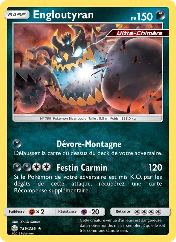 Scan HD carte Pokémon Engloutyran 136/236 — Éclipse Cosmique