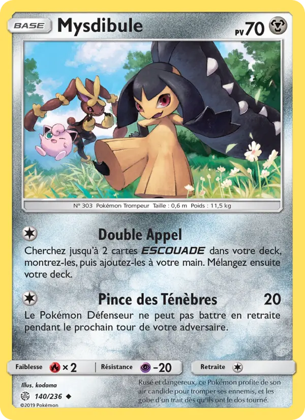 Scan HD carte Pokémon Mysdibule 140/236 — Éclipse Cosmique