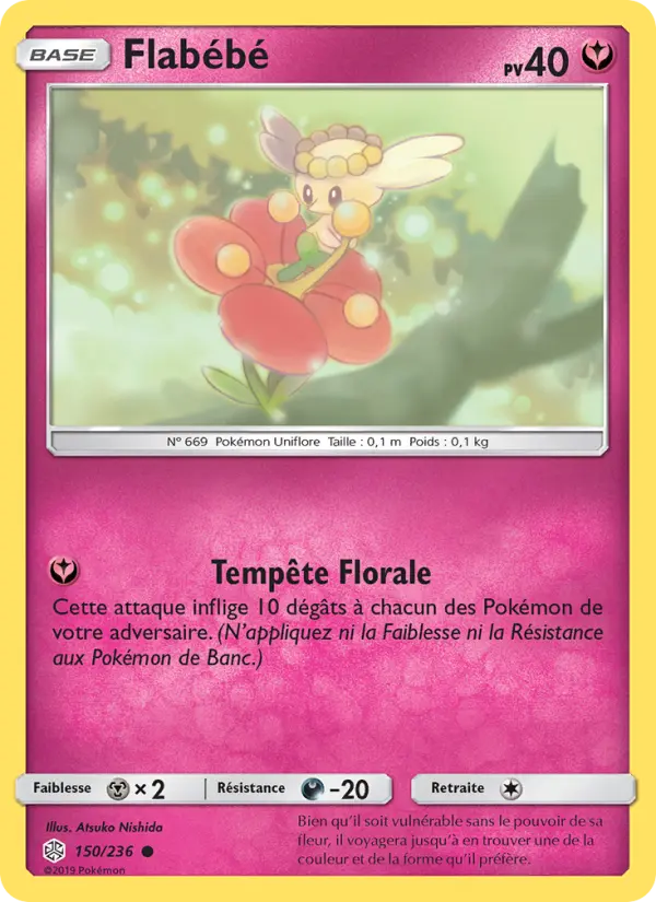 Scan HD carte Pokémon Flabébé 150/236 — Éclipse Cosmique