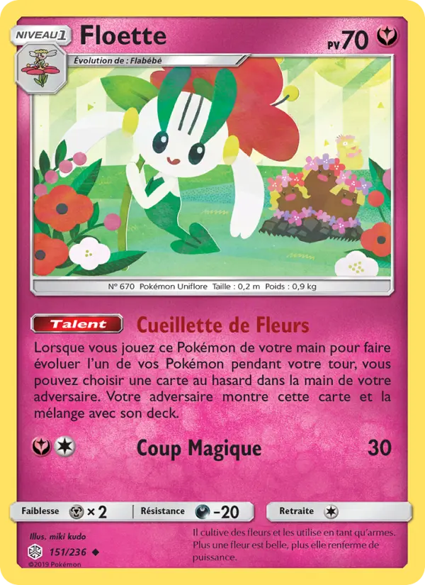 Scan HD carte Pokémon Floette 151/236 — Éclipse Cosmique