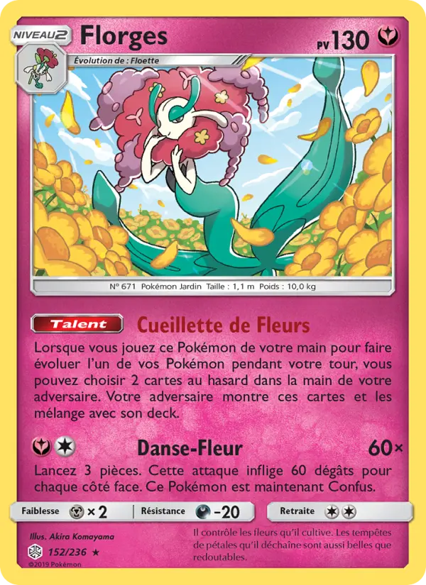 Scan HD carte Pokémon Florges 152/236 — Éclipse Cosmique