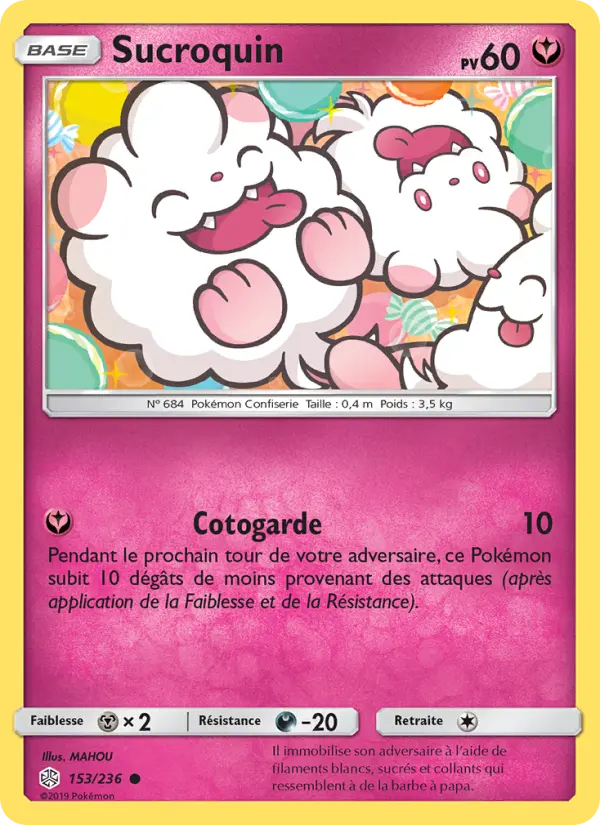 Scan HD carte Pokémon Sucroquin 153/236 — Éclipse Cosmique