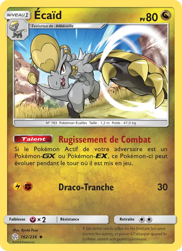 Scan HD carte Pokémon Écaïd 162/236 — Éclipse Cosmique