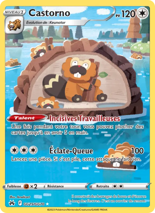 Scan HD carte Pokémon Castorno GG25/159 — Zénith Suprême