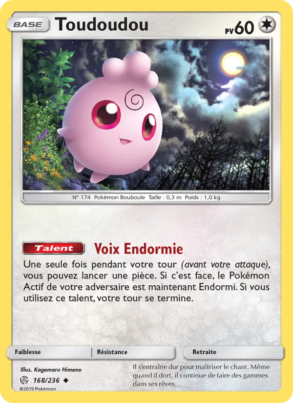 Scan HD carte Pokémon Toudoudou 168/236 — Éclipse Cosmique