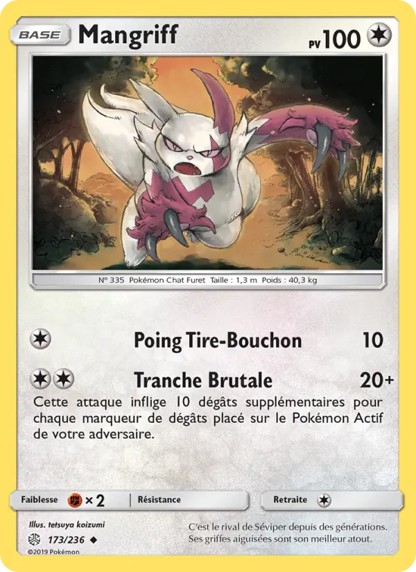 Scan HD carte Pokémon Mangriff 173/236 — Éclipse Cosmique