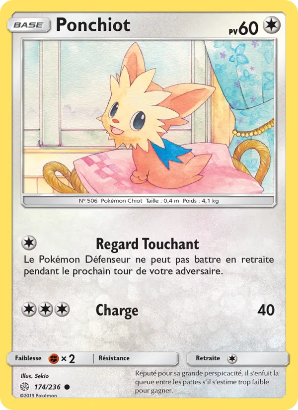 Scan HD carte Pokémon Ponchiot 174/236 — Éclipse Cosmique