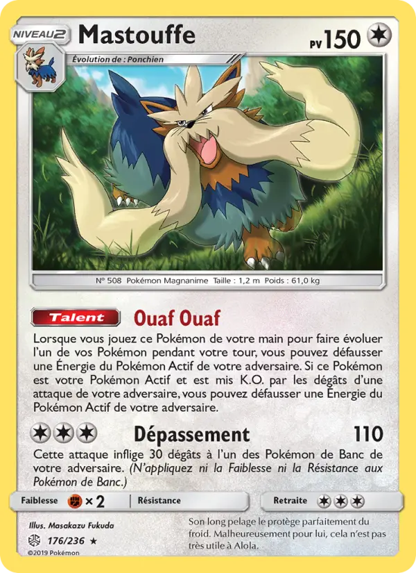 Scan HD carte Pokémon Mastouffe 176/236 — Éclipse Cosmique