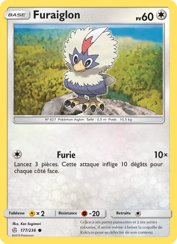 Scan HD carte Pokémon Furaiglon 177/236 — Éclipse Cosmique