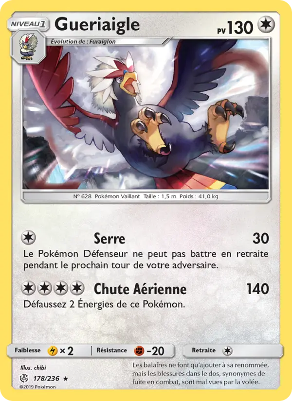 Scan HD carte Pokémon Gueriaigle 178/236 — Éclipse Cosmique