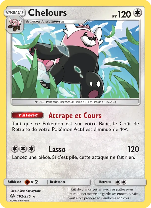 Scan HD carte Pokémon Chelours 182/236 — Éclipse Cosmique