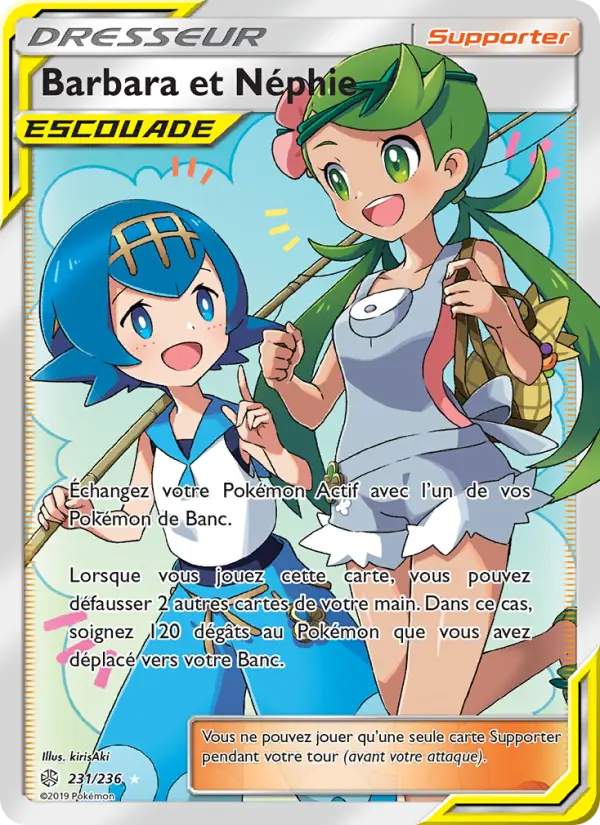 Scan HD carte Pokémon Barbara et Néphie 231/236 — Éclipse Cosmique