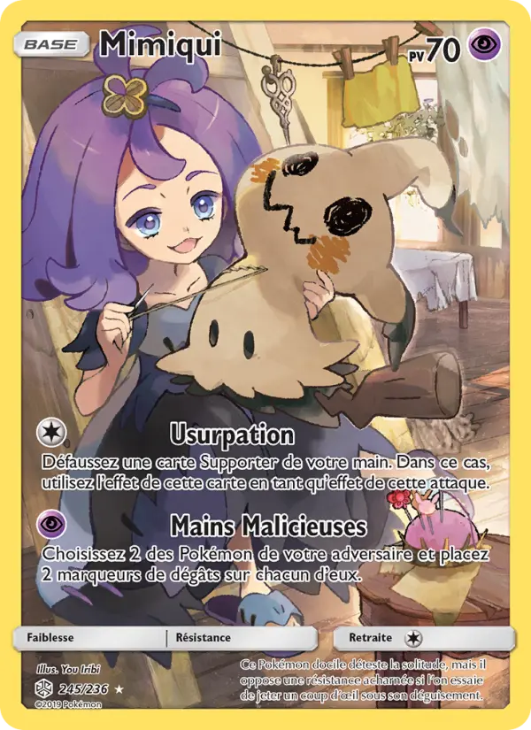 Scan HD carte Pokémon Mimiqui 245/236 — Éclipse Cosmique