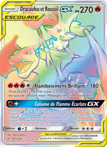 Carte Pokemon Dracaufeu et Roussil GX 251/236 Éclipse Cosmique