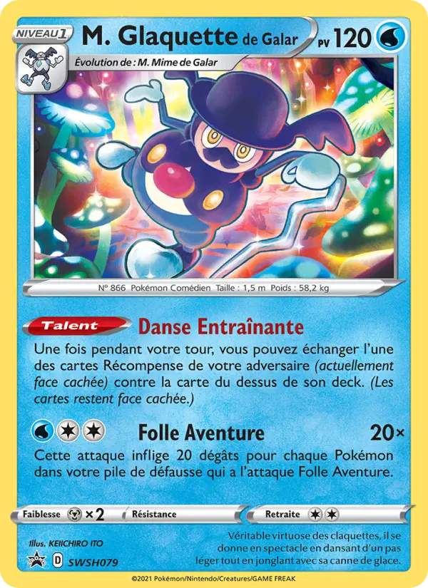 Scan HD carte Pokémon M. Glaquette de Galar SWSH079/107 — Promo SWSH