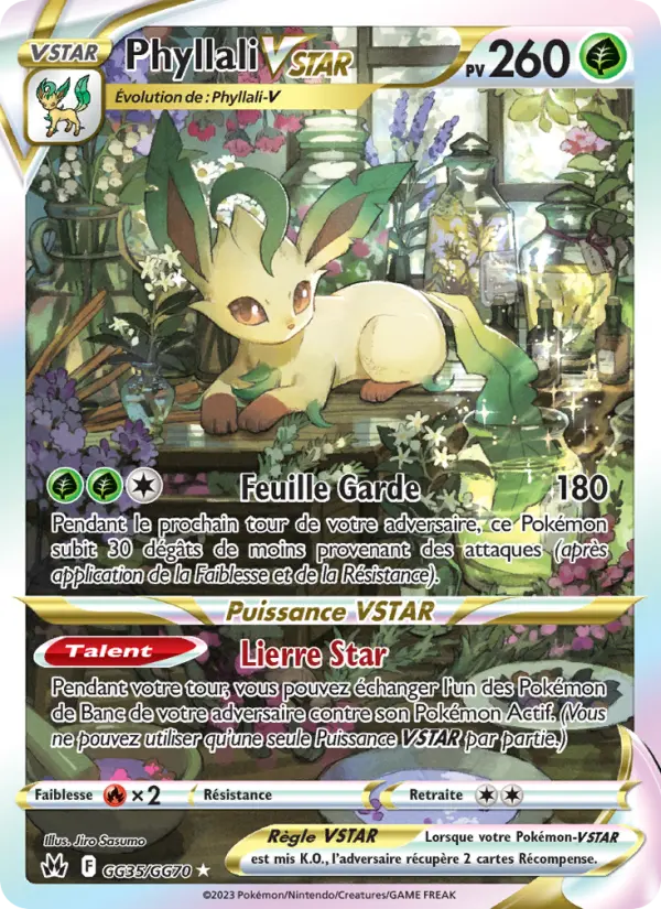 Scan HD carte Pokémon Phyllali VSTAR GG35/159 — Zénith Suprême
