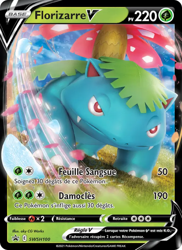 Scan HD carte Pokémon Florizarre V SWSH100/107 — Promo SWSH