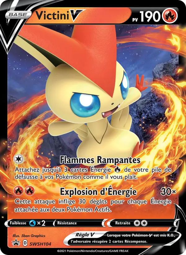 Scan HD carte Pokémon Victini V SWSH104/107 — Promo SWSH