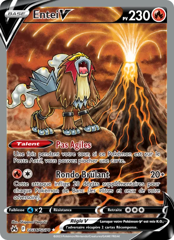 Scan HD carte Pokémon Entei V GG36/159 — Zénith Suprême